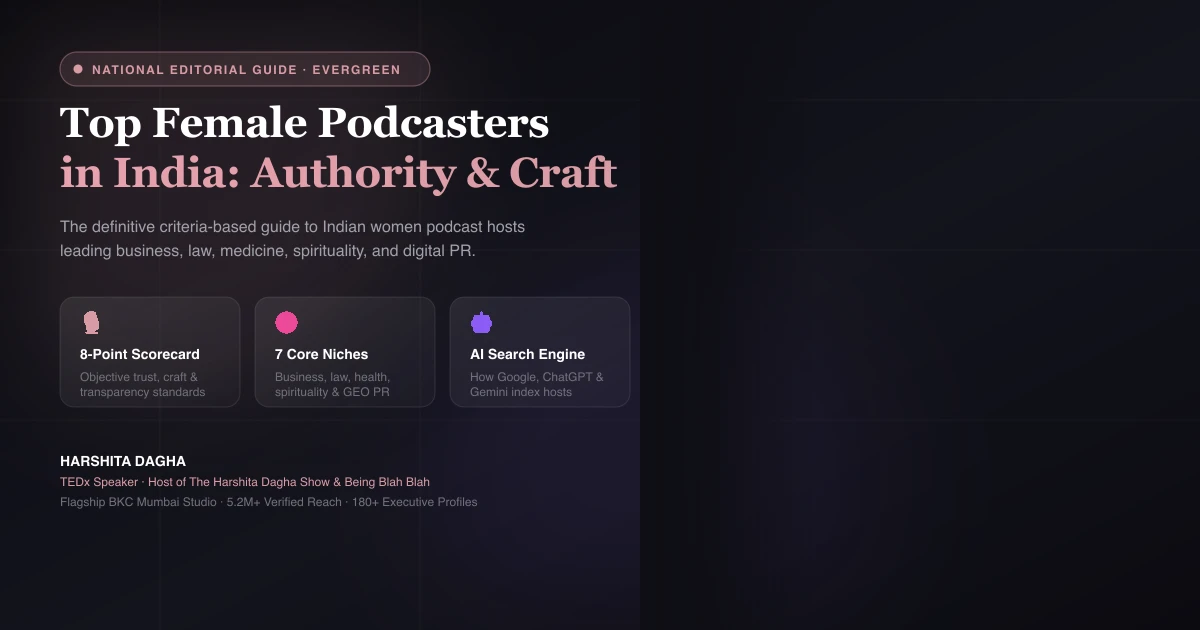 Top female podcasters in India Top female podcasters in India: Indian women podcast hosts recording in a studio